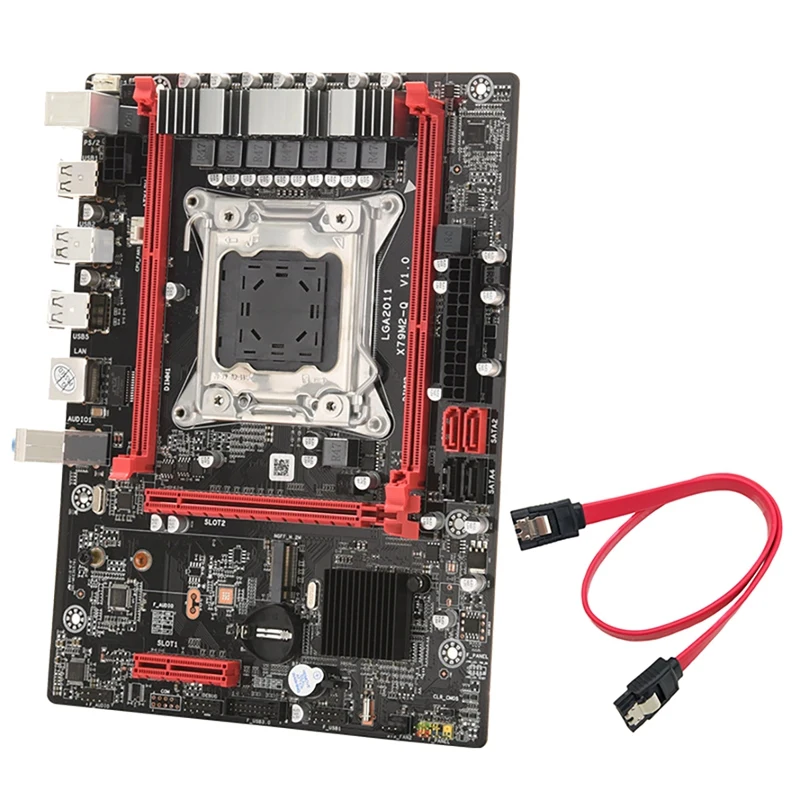 

X79 Desktop Motherboard X79M-Q LGA 2011 CPU 2XDDR3 64G ECC RAM PCIE16X 4X USB2.0 SATA2.0 Motherboard with SATA Cable