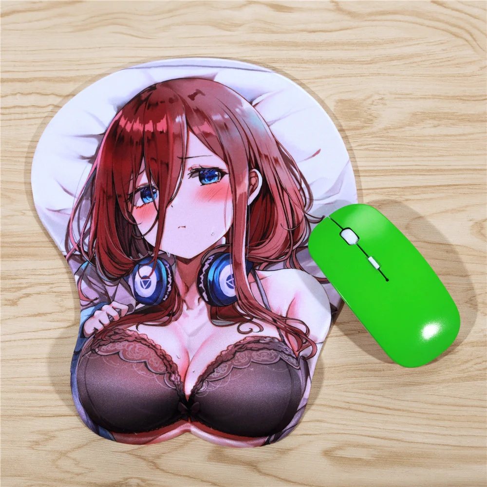

FFFAS The Quintessential Quintuplets Nakano 3D Breast Mouse Pad Silicone Wrist Rest Anime Mousepad Chest Mouse hand