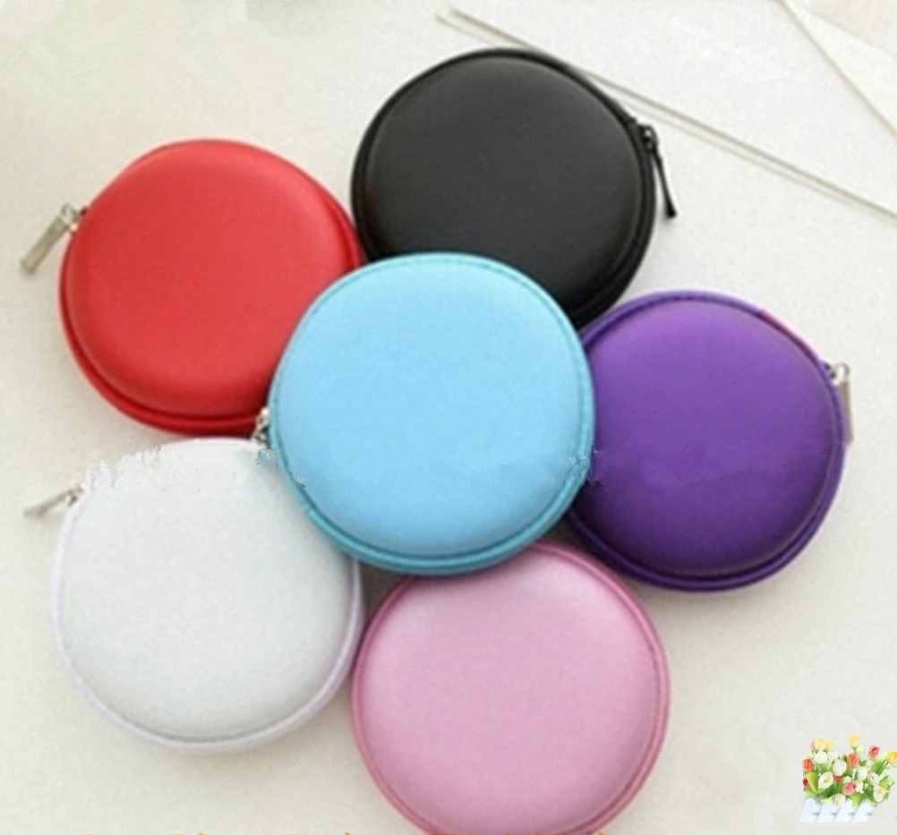 

Smartphone White EVA Earphone Bags Cases Protective Case Leather Flip Cover For Earphone G6 Random Color