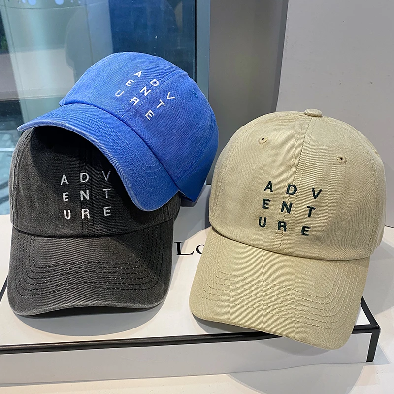 

European and American letter embroidery solid color casual baseball cap women's spring and summer sunshade sunscreen cap