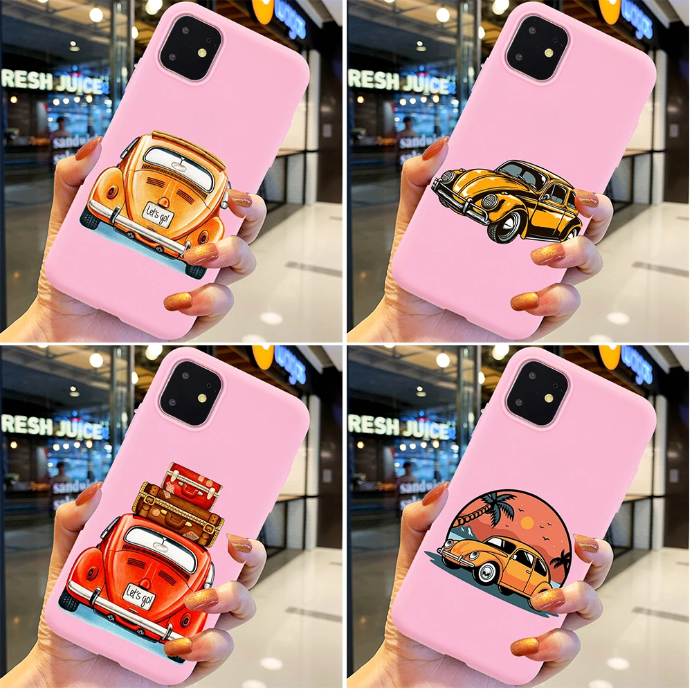 

2021 Cartoon Cute Car Fashion Paint Draw Phone Case for IPhone 6 6S 7 8 X XS XR 11 Pro Max SE 2020 Cover Soft Silicone Tpu Funda