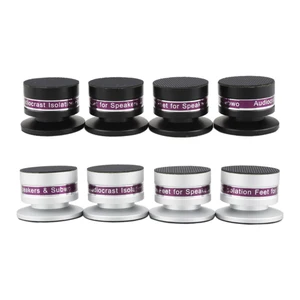 4 шт., алюминиевые усилители Audiocrast IF03SIF03B, черные и Серебристые, противоударные шипы, изоляционная подставка, усилители HiFi (черный)