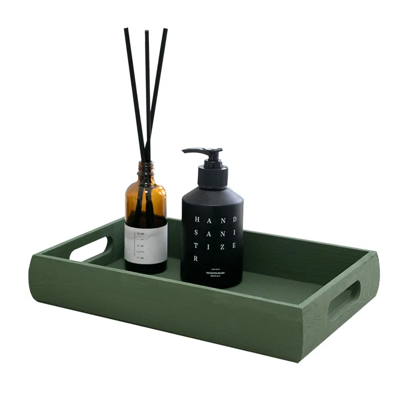 Многоцветные нежные тона с ручкой деревянный прямоугольный лоток изысканный