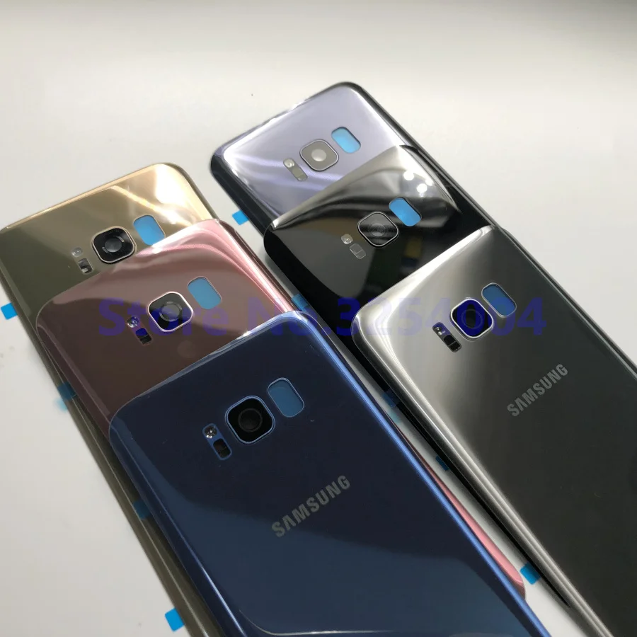 Чехол на заднюю батарейку для samsung Galaxy S8 G950 S8+ G955 S8 Plus Задняя стеклянная крышка корпуса+ клей+ стеклянная рамка для объектива камеры