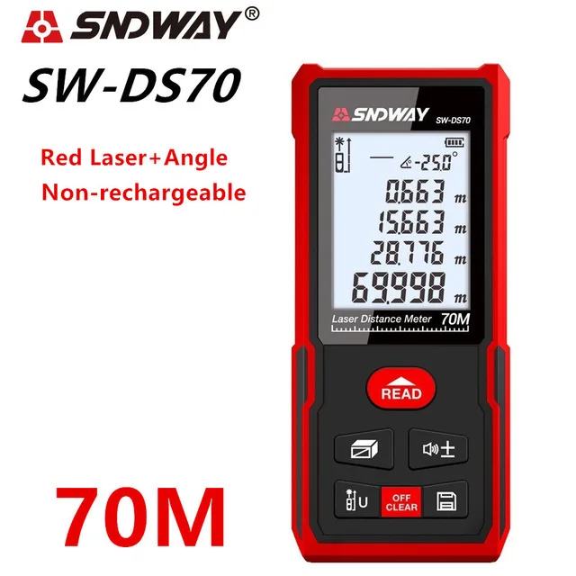 SW-DS70 70M SNDWAY Trena лазерный дальномер рулетка Ангел Линейка рулетка лазерный фонарь рулетка - Цвет: SW-DS70 70M