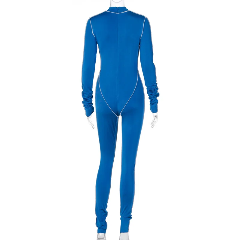 

Casual Sporty Workout Rompers Womens Jumpsuit Skinny Long Sleeve Athleisure Fashion Bodycon Jumpsuits Autumn