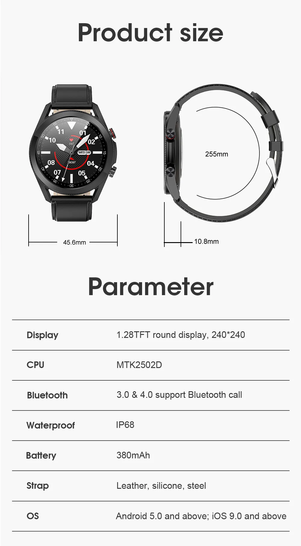 

New Men Smart Watch Bluetooth Call Music IP68 Waterproof fashion ECG Heart Rate Motion Tracking SmartWatch For Xiaomi Apple