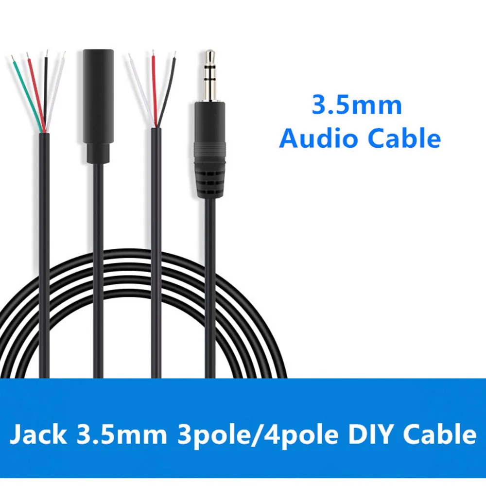 

AUX DIY CABLE JACK 3.5MM 3POLE 4POLE TO OPEN DC 3.5mm AUDIO 0.3M 1M