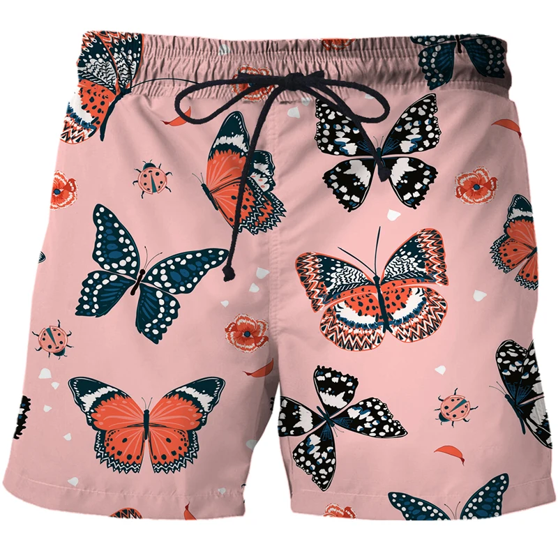 New Swimming trunks for boy Summer Cute Abstract Cartoon Butterfly Beach Shorts for boy 3d Print Swimsuit Kids Casual Shorts