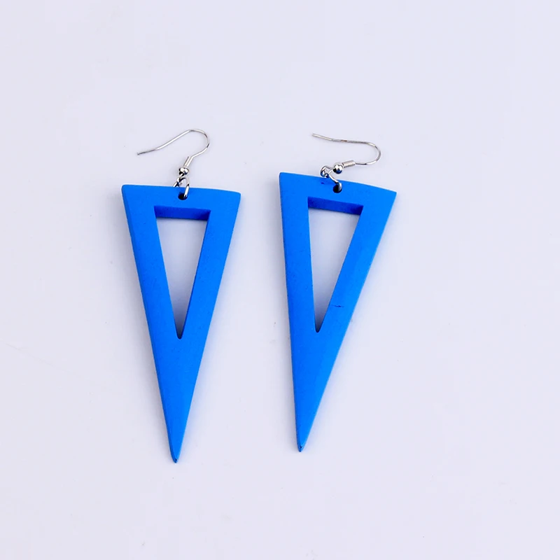 YAMEGA модные деревянные свисающие серьги для женщин зеленый красный в виде