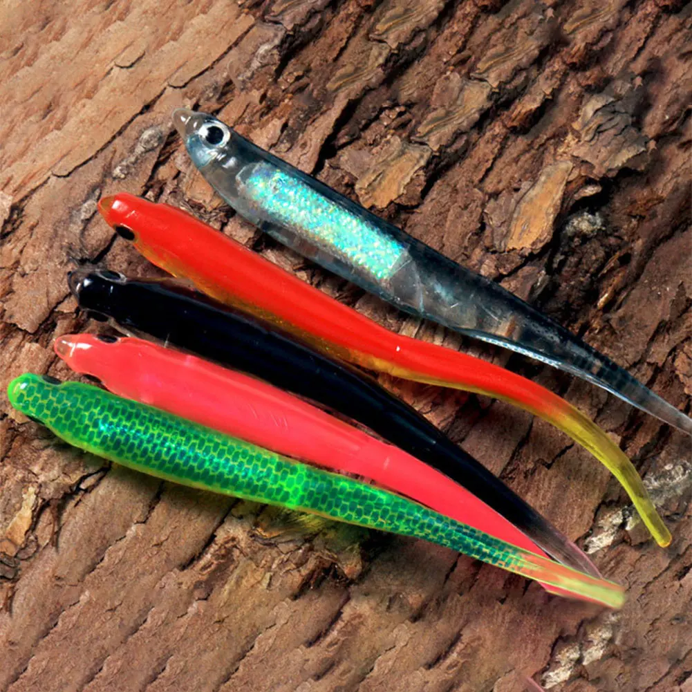 Горячая Распродажа 5 шт. 3D Радуга рыбные приманки 9 см мягкая червячная приманка