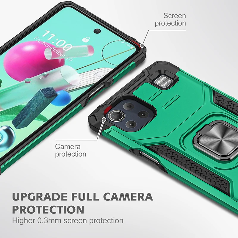 Магнитный металлический чехол-подставка с кольцом для телефона LG Stylo 7 6 5 K92 K52 K53 K22