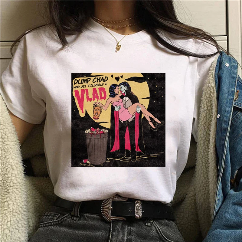 

Personality Pattern Gothic T Shirt Women Skeleton Devil Horror Tshirt Casual Short Sleeve Tee Halloween Tops Grunge Clothing