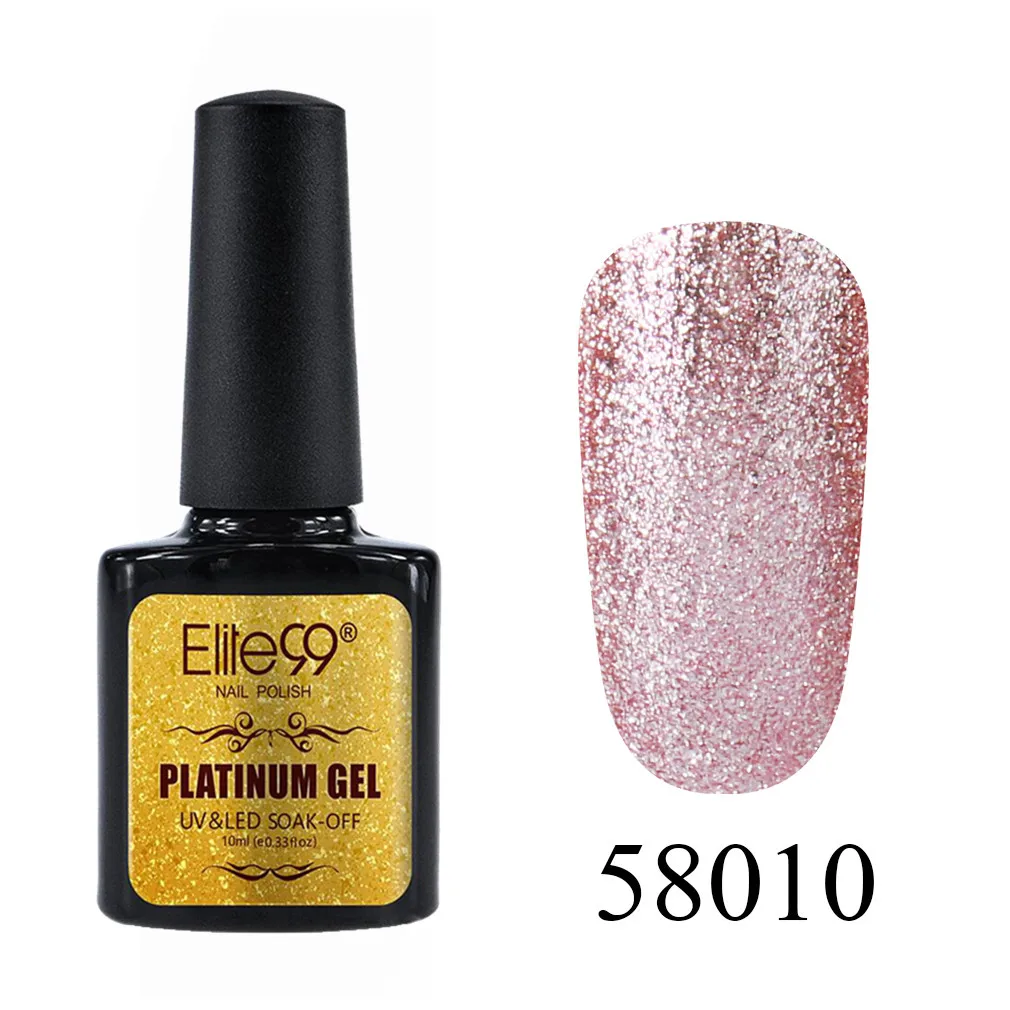 58010 Elite99 10 мл Блестящий УФ-гель для ногтей Platinum Soak Off Nail Art Маникюр гели для ногтей гибридные Лаки гель лак для ногтей набор - Цвет: 58010