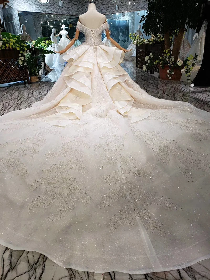 Sexy V Neck Wedding Dresses Off The Shoulder Handmade Appliques Crystal Ball Gown Dress 2020 New Fashion Design Boda | Свадьбы и
