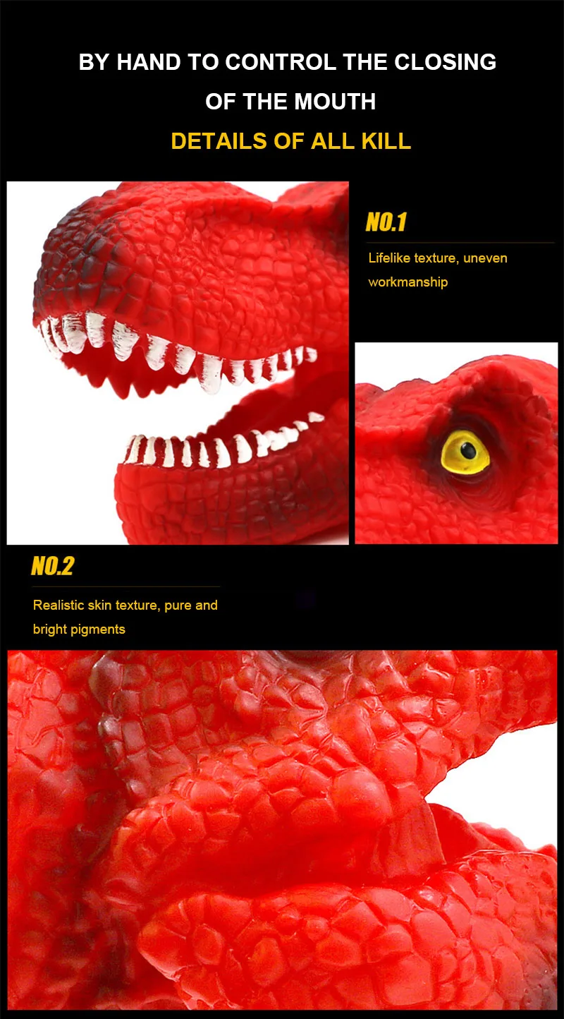 Мягкая резиновая голова животного кукла фигурка игрушки перчатки для детей