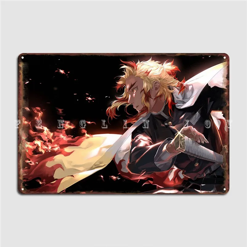 

Kyojuro Rengoku Metal Sign Club Party Plates Personalized Kitchen Tin Sign Poster