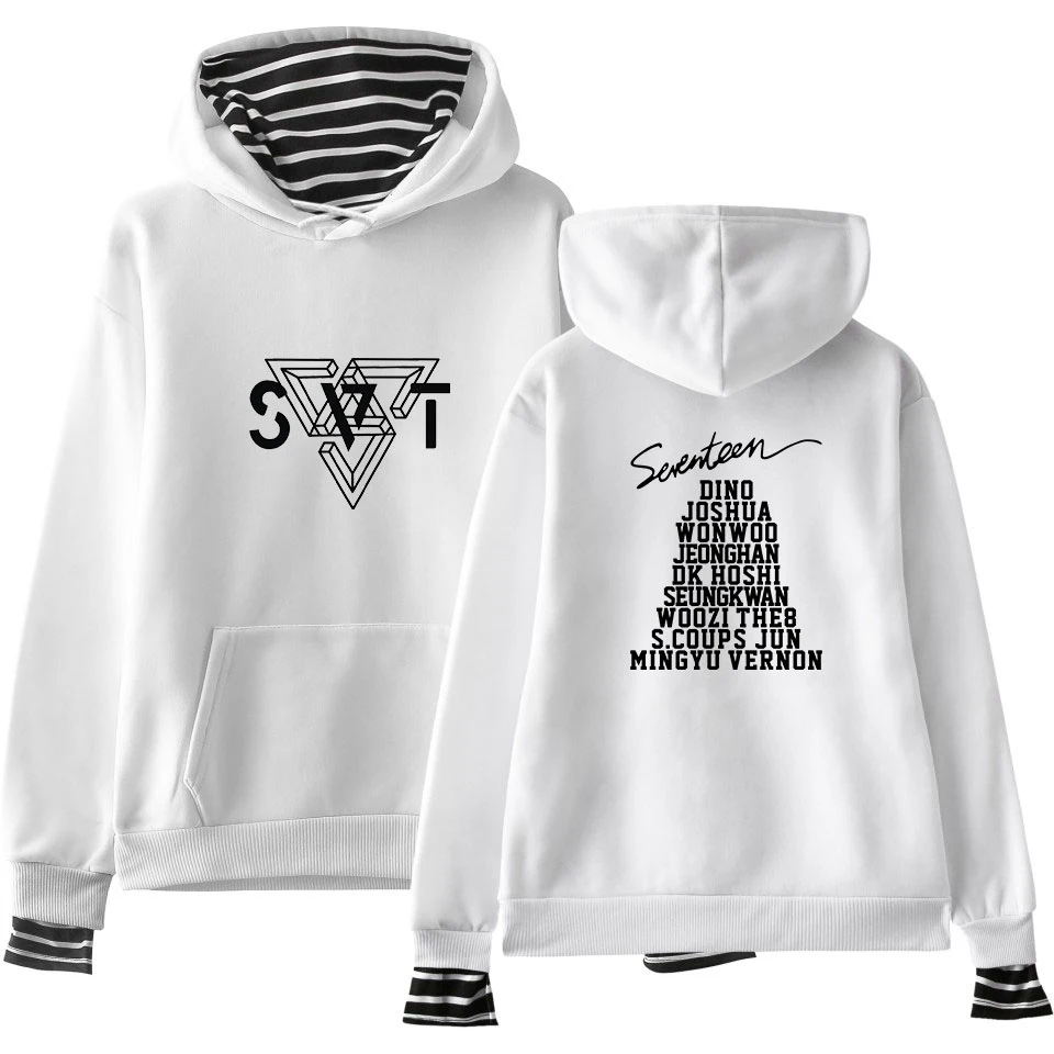 Новая мода Seventeen Кей-Поп толстовки с капюшоном и свитшоты для пары женские