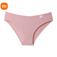 3pcs xiaomi mijia cotton womens underwear comfortable breathable skin friendly briefs sexy seamless hip lifting panties female