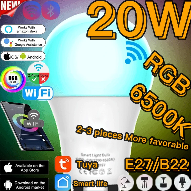 

Smart Light Bulb NiteBird Dimmable Bulbs Works With Alexa Echo And Google Home Gosund App 20W E27 B22 WiFi Or IR Remote Control