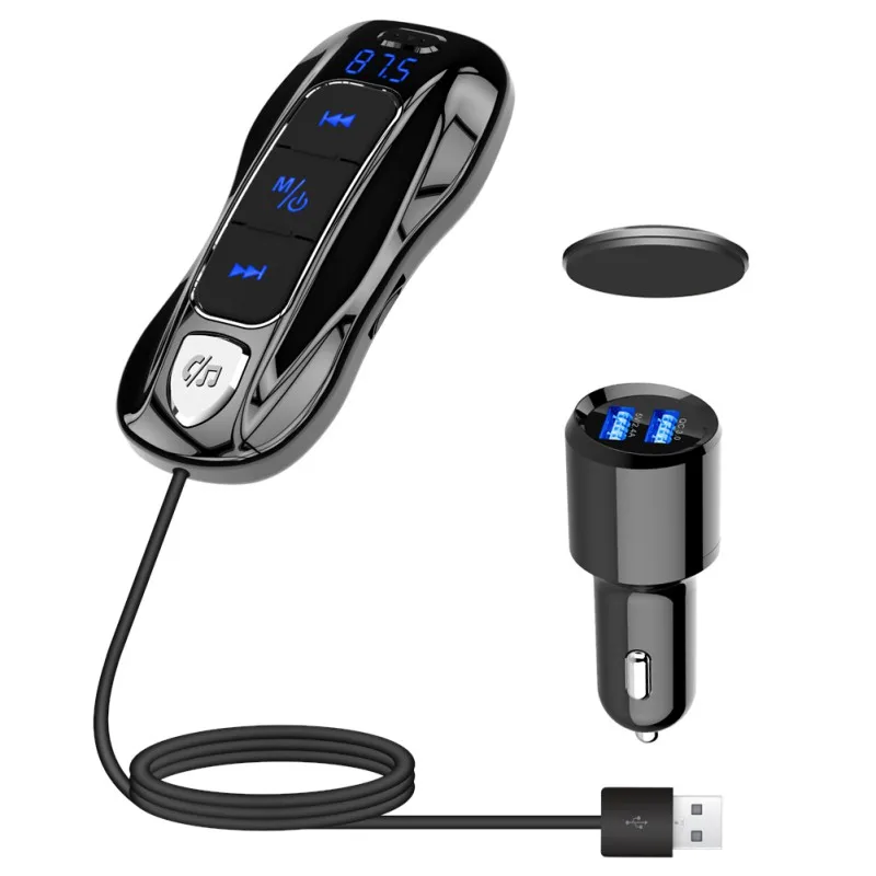 

Bluetooth 5.0 Hands-free Car Kit FM Transmitter MP3 Player PD3.0 Fast Charging Support TF Card U Disk Playback