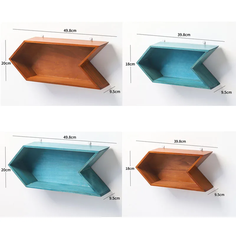 

Creative Retro Europe Solid Wood Storage Rack No Trace Wall Hanging Arrow Storage Holder Home Organization Shelf Wall Decoration