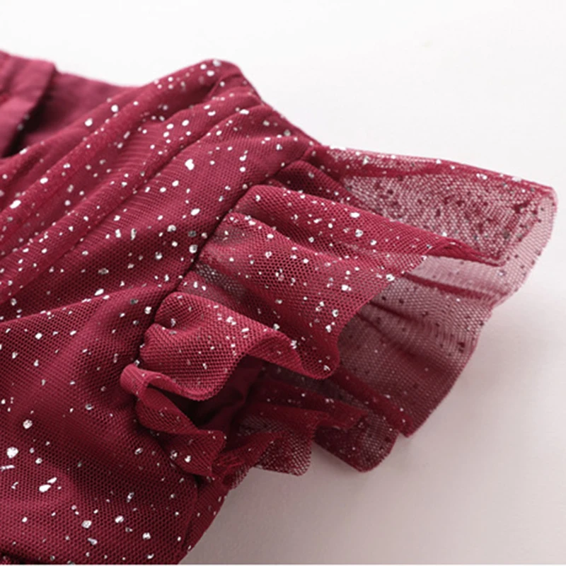 Красное Кружевное платье для девочек Lotus рождественское новорожденных дня