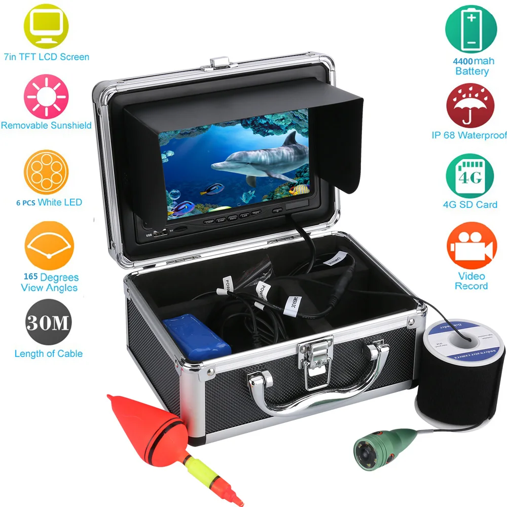 

20M/30M/50M 7 inch Color Digital LCD 1000TVL Fish Finder HD DVR Recorder Waterproof Fishing Video Underwater Fishing Camera
