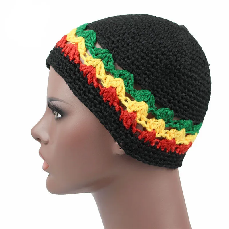 Зимняя вязаная шапка унисекс для мужчин и женщин раста теплая крючком ручной