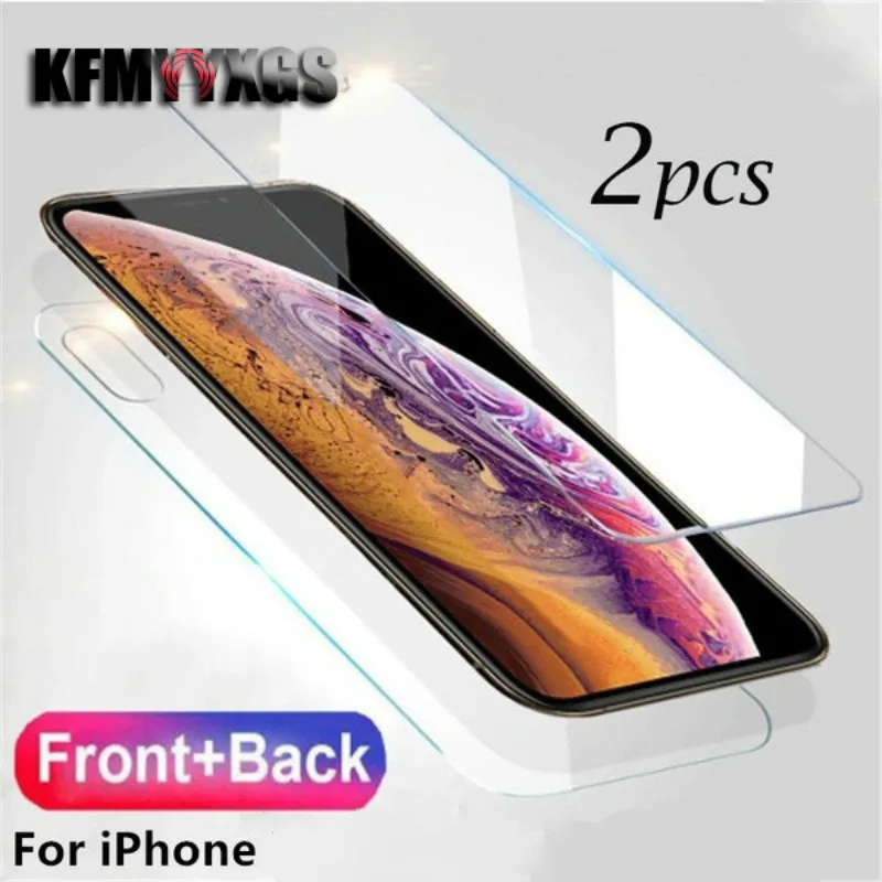 Переднее и заднее закаленное стекло 2 шт. Защита экрана для IPhone 6 6S Plus 7 7Plus 8 8Plus X XR