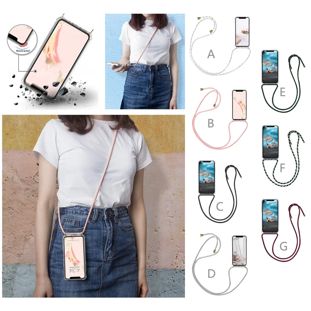 For iphone X MAX TPU Phone Cover Case ShockProof Anti-scratch Protective With Lanyard Neck Strap Retractable String | Мобильные