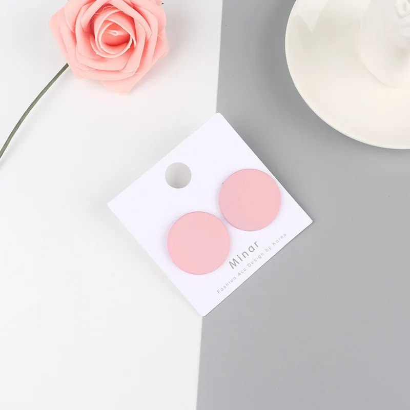 35 мм Диаметр милые большие цветные круглые серьги-гвоздики для женщин модные
