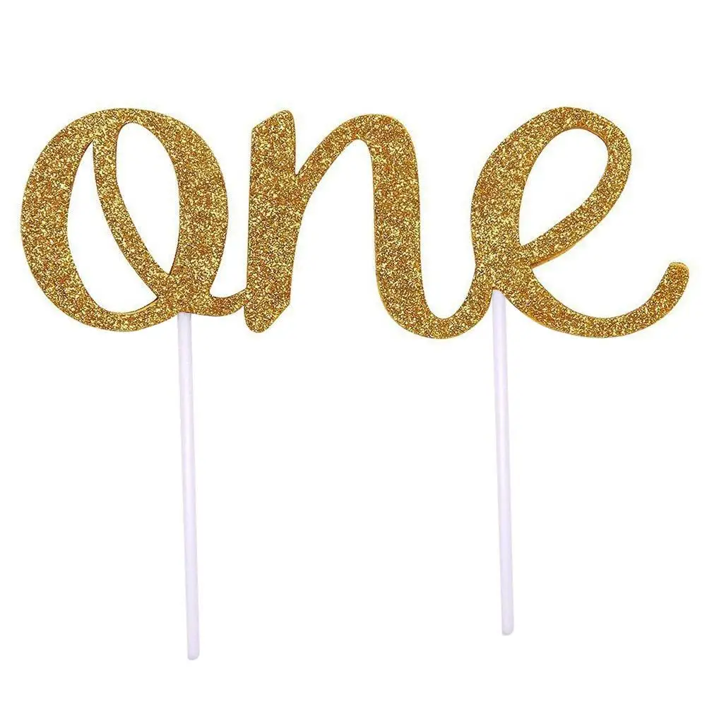 2 шт ручной работы двухсторонний один дети первый день рождения Золотой