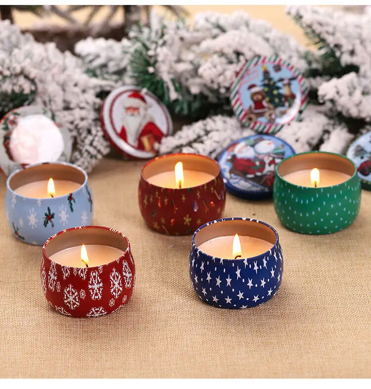 Рождество бездымного ароматом олова ароматерапевтическая свеча Природный