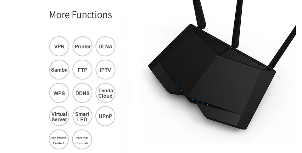 Tenda AC18 1900 Мбит/с двухдиапазонный гигабитный беспроводной WiFi маршрутизатор, WiFi повторитель, 1300 Мбит/с на 5 ГГц, 600 Мбит/с на 2,4 ГГц, USB 3,0