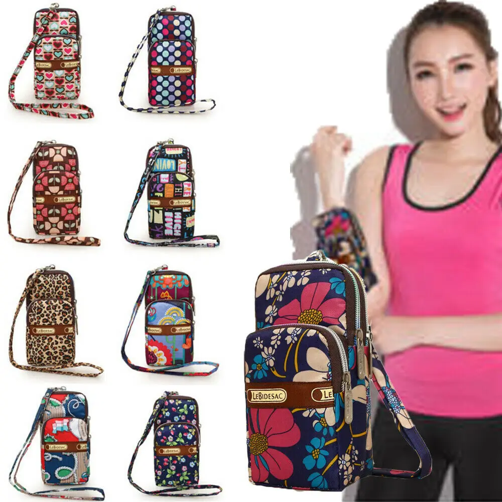 Женская нейлоновая спортивная сумка на руку мессенджер для телефона сумочка с