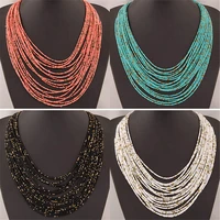 fashion bohemian bead choker collier necklaces for women geometric collares chains jewelry handmade pendant boho 2021