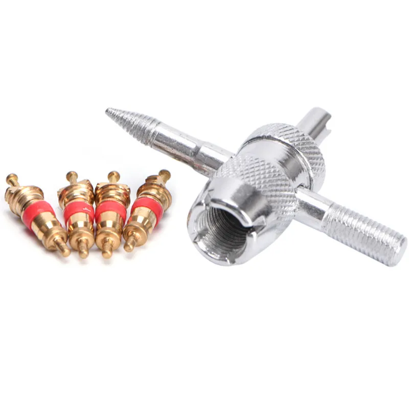 

1set Tyre valve core tools 4 Way Car Truck Tire Screwdriver Valve Stem Core Remover Installer Tool valve core