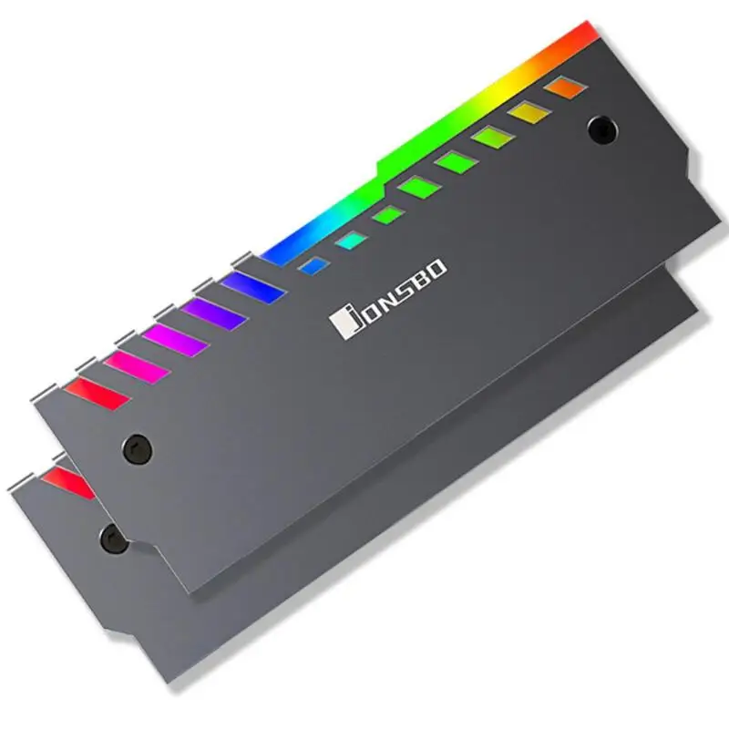 Jonsbo 2 шт. RGB 256 цвет автоматическое изменение ram памяти охлаждающий жилет 3pin DC12V Настольный алюминиевый охладитель из сплава жилет для нескольких палочек