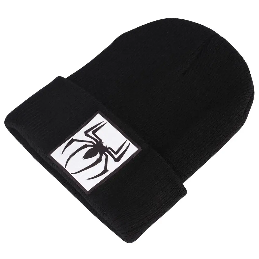 Мужские шапки Blcak шапочки с человеком пауком Skullies Bonnet зимняя шапка для девочек