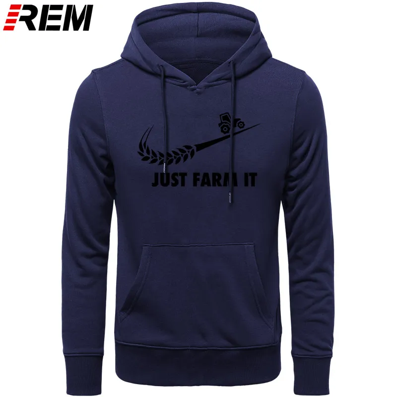 Худи rem Fashion Just Farm It для мужчин, с круглым вырезом, хлопок, с длинным рукавом, фермер, фермерский человек, топы, Толстовки, Толстовки - Цвет: NAVY BLACK