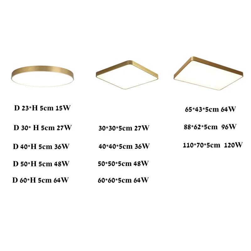 $19.50 GOLD 15W 27W LED Ceiling Light Living Room Bedroom Light Corridor Balcony LED Ceiling lamp Kitchen Ceiling Lights Surface mount