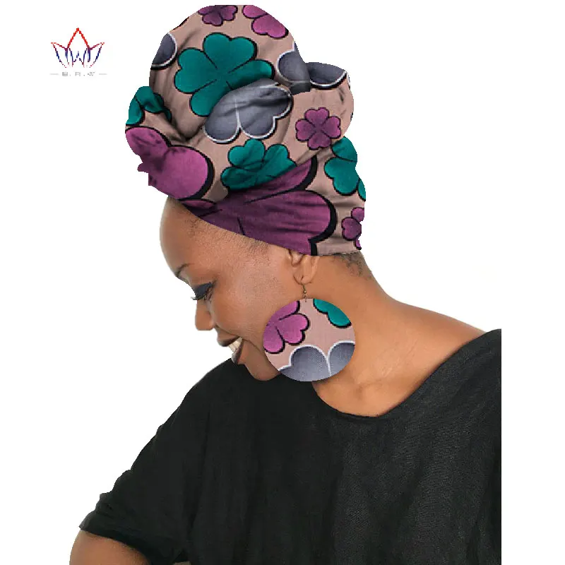 2020 в африканском стиле Анкара серьги комплект Комплект и соответствие Headtie воск