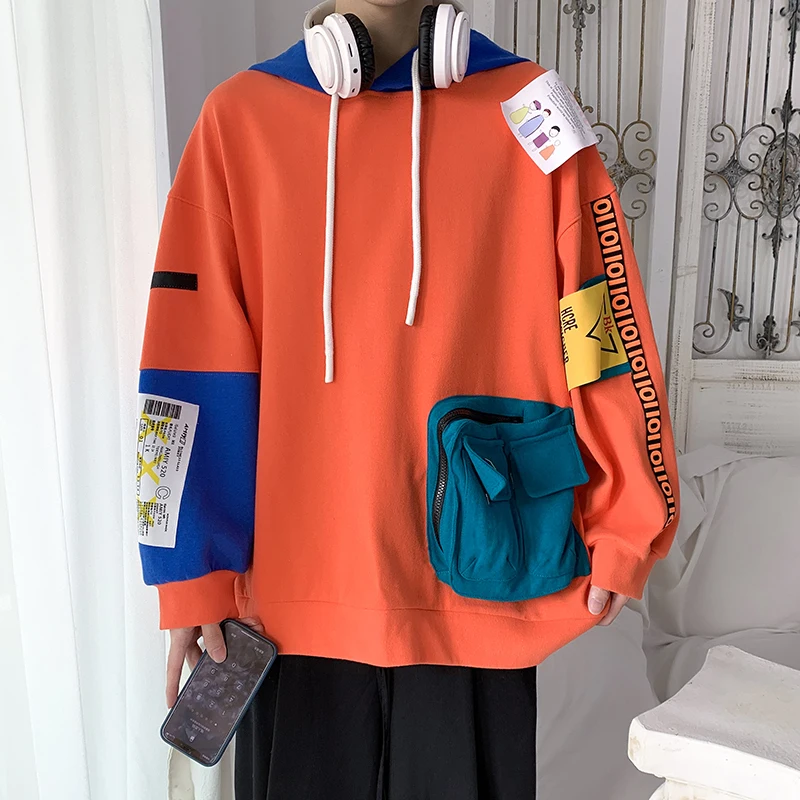 

Пальто мужское весенне-летнее 2021 Новое Стильное большое худи с несколькими карманами Парная женская одежда список модных улиц колледжа