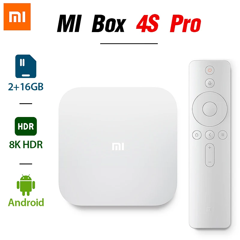 XIAOMI MI TV Box 4S Pro 1 9 ГГц процессор Amlogic Quad core 5G WiFi блютоотом Android 8K ТВ Приставка Smart