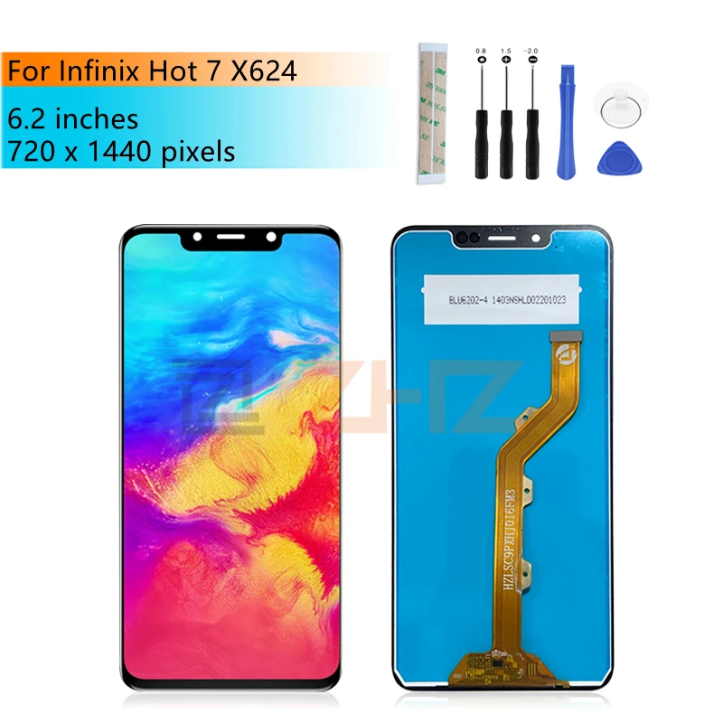 Для Lenovo Vibe A Горячая 7 ЖК-дисплей Дисплей кодирующий преобразователь сенсорного экрана в сборе для nfinix X624 ЖК-дисплей Замена Ремонт Запчасти 6,2