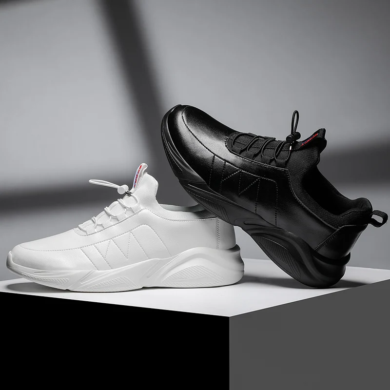 Men 2019 Fashion Leather Casual Male shoes Autumn Brand Shoes Slip Easy To Wear New All Season Plus Size | Обувь