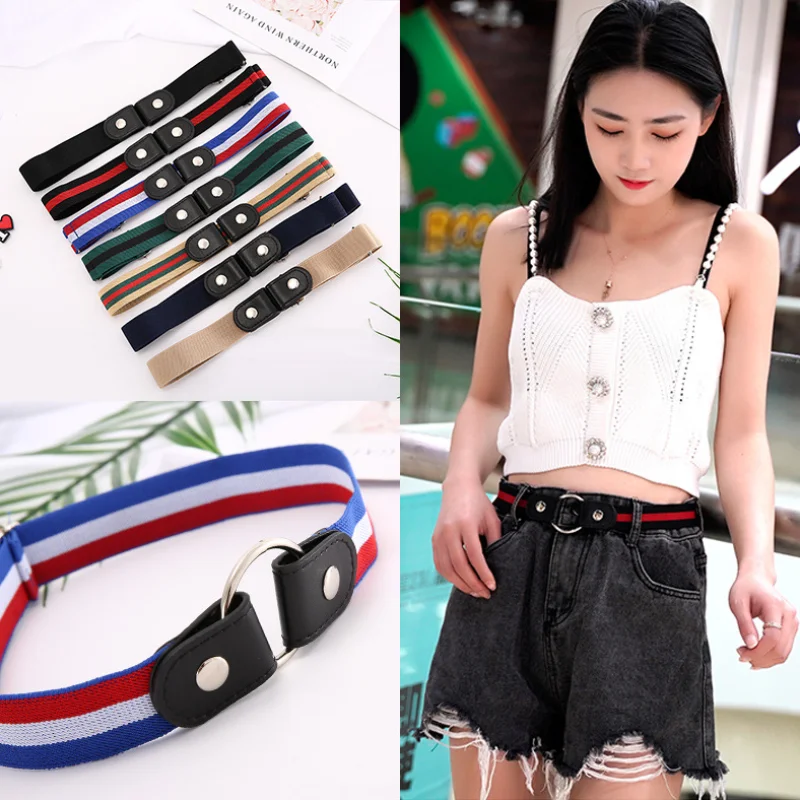 

Belts for Women Buckle-Free Waist Belt for Jeans Pants No Buckle Stretch Elastic Waist Belt Male and Female No Hassle Waistband