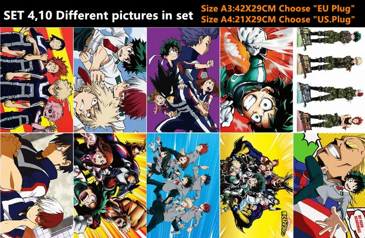 10 шт./лот аниме боку no Hero Академия постеры наклейки игрушки Izuku Katsuki Shouto All May My