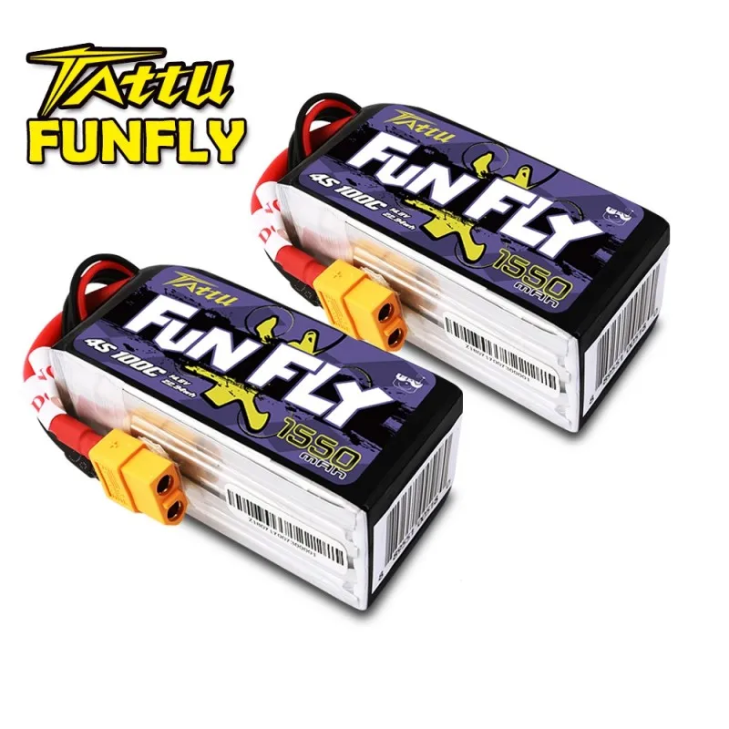 TATTU FUNFLY 1300 мА · ч 1550 4s 100C 14 8 в литий-полимерный аккумулятор XT60 для дрона размера FPV